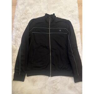 Men's EXPRESS Zip Track Jacket Size Medium Gold Logo‎ With Flaws See Pictures